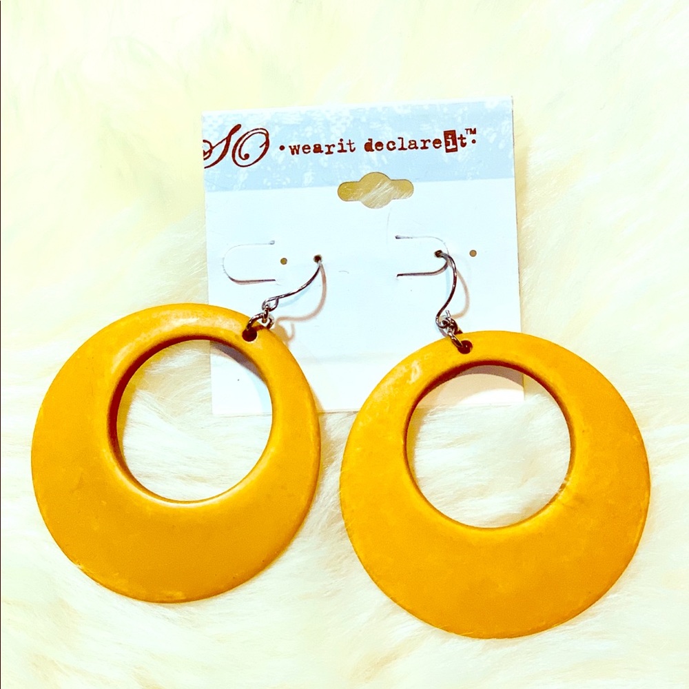 Wood Hoop Earrings-Butternut Squash